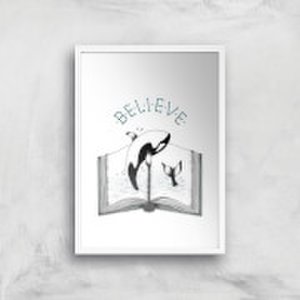 By Iwoot Believe art print - a2 - white frame