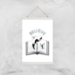 Barlena Believe art print - a3 - wood hanger