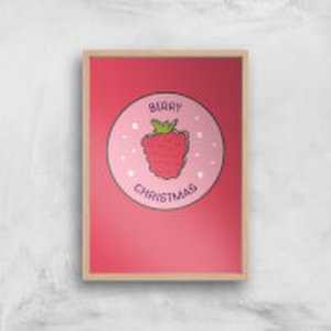 By Iwoot Berry christmas art print - a2 - wood frame