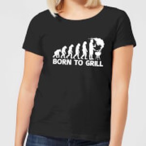 By Iwoot Born to grill women's t-shirt - black - xs - black
