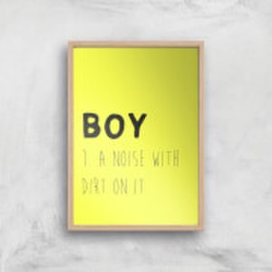Boy Definition Art Print - A4 - Wood Frame