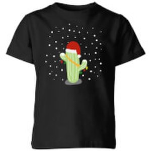 The Christmas Collection Cactus santa hat kids' t-shirt - black - 5-6 years - black