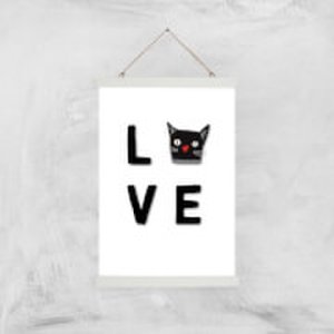 Cat Love Art Print - A3 - Wood Hanger