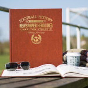Signature Gifts Charlton football newspaper book - brown leatherette