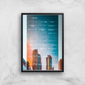 City Reflection Giclee Art Print - A2 - Black Frame