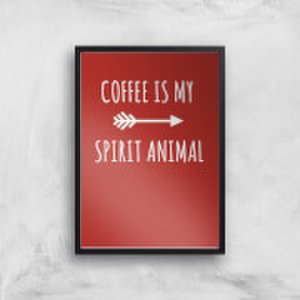 By Iwoot Coffee is my spirit animal art print - a2 - black frame