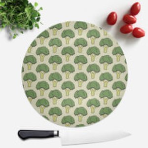 Cooking Broccoli Pattern Round Chopping Board