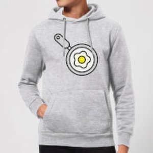 By Iwoot Cooking fried egg in a pan hoodie - s - grey