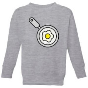Cooking Fried Egg In A Pan Kids' Sweatshirt - 3-4 Years - Grey