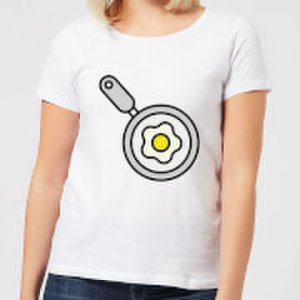 By Iwoot Cooking fried egg in a pan women's t-shirt - xs - white