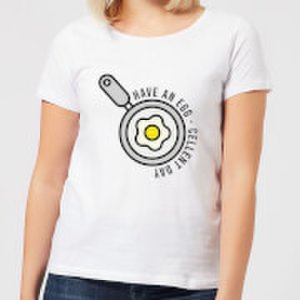 By Iwoot Cooking have an egg - cellent day women's t-shirt - xs - white