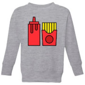 By Iwoot Cooking ketchup and fries kids' sweatshirt - 3-4 years - grey