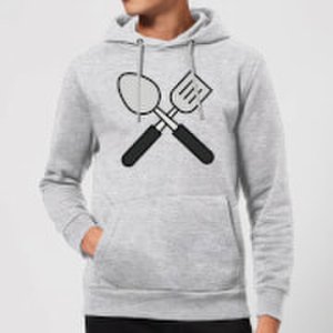 Cooking Spatula And Spoon Hoodie - S - Grey