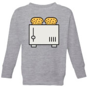 Cooking Toast In The Toaster Kids' Sweatshirt - 3-4 Years - Grey