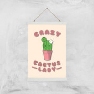 Crazy Cactus Lady Art Print - A3 - Wood Hanger