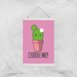 Cuddle Me Cactus Art Print - A3 - Wood Hanger