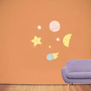 Cute Baby Space Wall Art Sticker Pack
