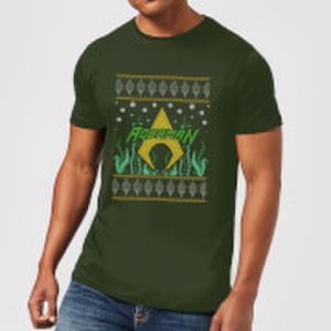 Dc Comics Dc aquaman knit men's christmas t-shirt - forest green - s - forest green