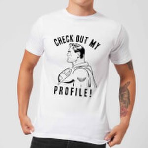 DC Comics Superman Check Out My Profile T-Shirt - White - M - Black