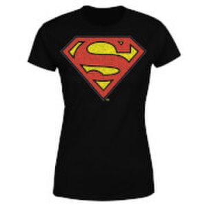 DC Originals Official Superman Crackle Logo Women's T-Shirt - Black - XS - Black