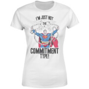 DC Originals Superman Commitment Type Women's T-Shirt - White - XS - White