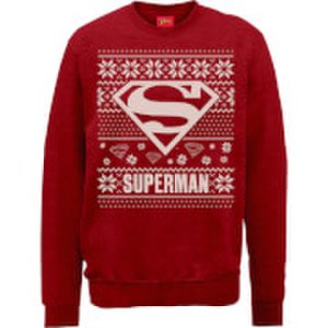 Dc Comics Dc superman christmas knit logo red christmas sweatshirt - s - red