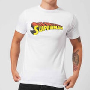 DC Superman Telescopic Crackle Logo Men's T-Shirt - White - S - White