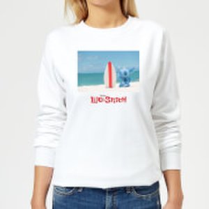 Disney Lilo And Stitch Surf Beach Women's Sweatshirt - White - XL - White