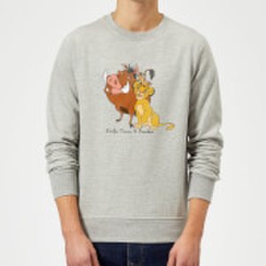 Disney Lion King Simba Pumbaa Timon Classic Sweatshirt - Grey - S - Grey