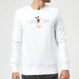 Disney Mickey Mouse Disney Wording Sweatshirt - White - XXL - White