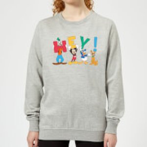 Disney Mickey Mouse Hey! Women's Sweatshirt - Grey - XXL - Grey