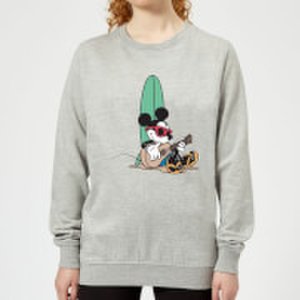 Disney Mickey Mouse Surf And Chill Women's Sweatshirt - Grey - XL - Grey