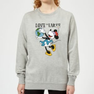Disney Minnie Mouse Love The Earth Women's Sweatshirt - Grey - S - Grey
