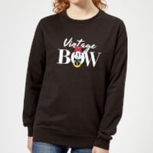 Disney Minnie Mouse Vintage Bow Women's Sweatshirt - Black - XXL - Black