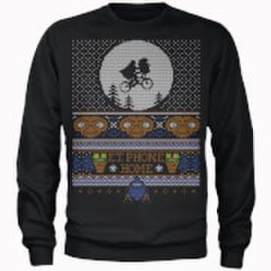 E.T Phone Home Fairisle Men's Christmas Sweatshirt - Black - S - Black