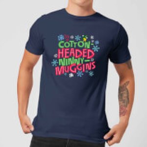 Elf Cotton-Headed Ninny-Muggins Men's Christmas T-Shirt - Navy - S - Navy