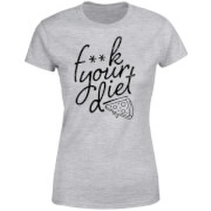 By Iwoot F**k your diet women's t-shirt - grey - xs - grey