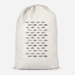 Fish In Geometric Pattern Cotton Storage Bag - Small