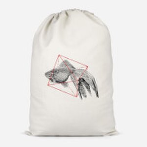 Fish In Geometry Cotton Storage Bag - Small
