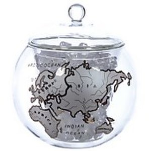 Mixology Globe ice bucket with silver map