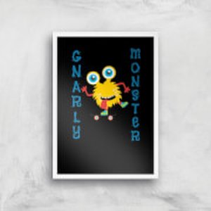 By Iwoot Gnarly monster art print - a2 - white frame