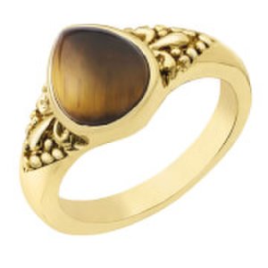 Jdwilliams Gold plated pear shaped tiger eye ring - r