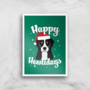By Iwoot Happy howlidays art print - a2 - white frame