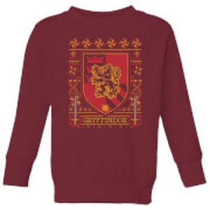 Harry Potter Gryffindor Crest Kids' Christmas Sweatshirt - Burgundy - 3-4 Years - Burgundy