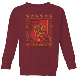 Harry Potter Gryffindor Crest Kids' Christmas Sweatshirt - Burgundy - 7-8 Years - Burgundy