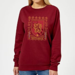 Harry Potter Gryffindor Crest Women's Christmas Sweatshirt - Burgundy - S - Burgundy