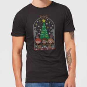 Harry Potter Hogwarts Tree Men's Christmas T-Shirt - Black - S - Black