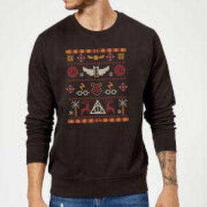 Harry Potter Knit Christmas Sweatshirt - Black - L - Black