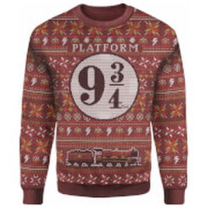 Harry Potter Platform 9 3/4 Christmas Knitted Jumper - Burgundy - M