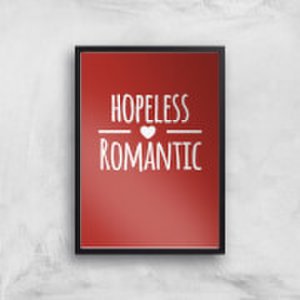 Hopeless Romantic Art Print - A2 - Black Frame